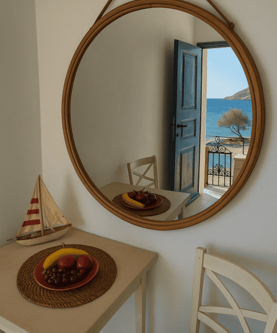 Αντανάκλαση της θάλασσας και του ουρανού στη διακόσμηση της σουίτας Καλλιστώ.